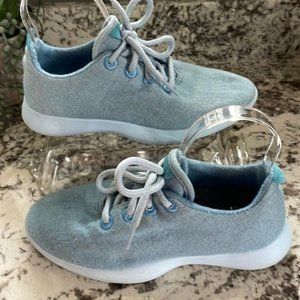 Allbirds Wool Runner Blue White Athletic Running Shoes Womens Size 8